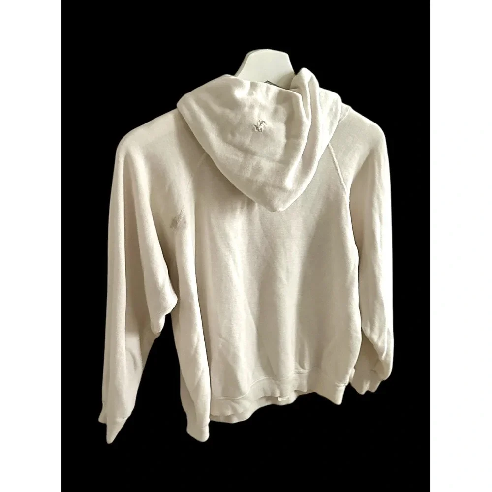 VelvaSheen Kentucky 70's Hoodie White Distressed Sz Medium Afterhoods Style - Picture 3 of 14